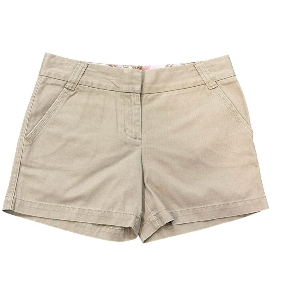 J Crew Shorts Womens 4 City Fit Tan Cotton Chino Casual Summer Classic 5”